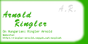 arnold ringler business card